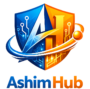 ashimhub shield + circuit logo